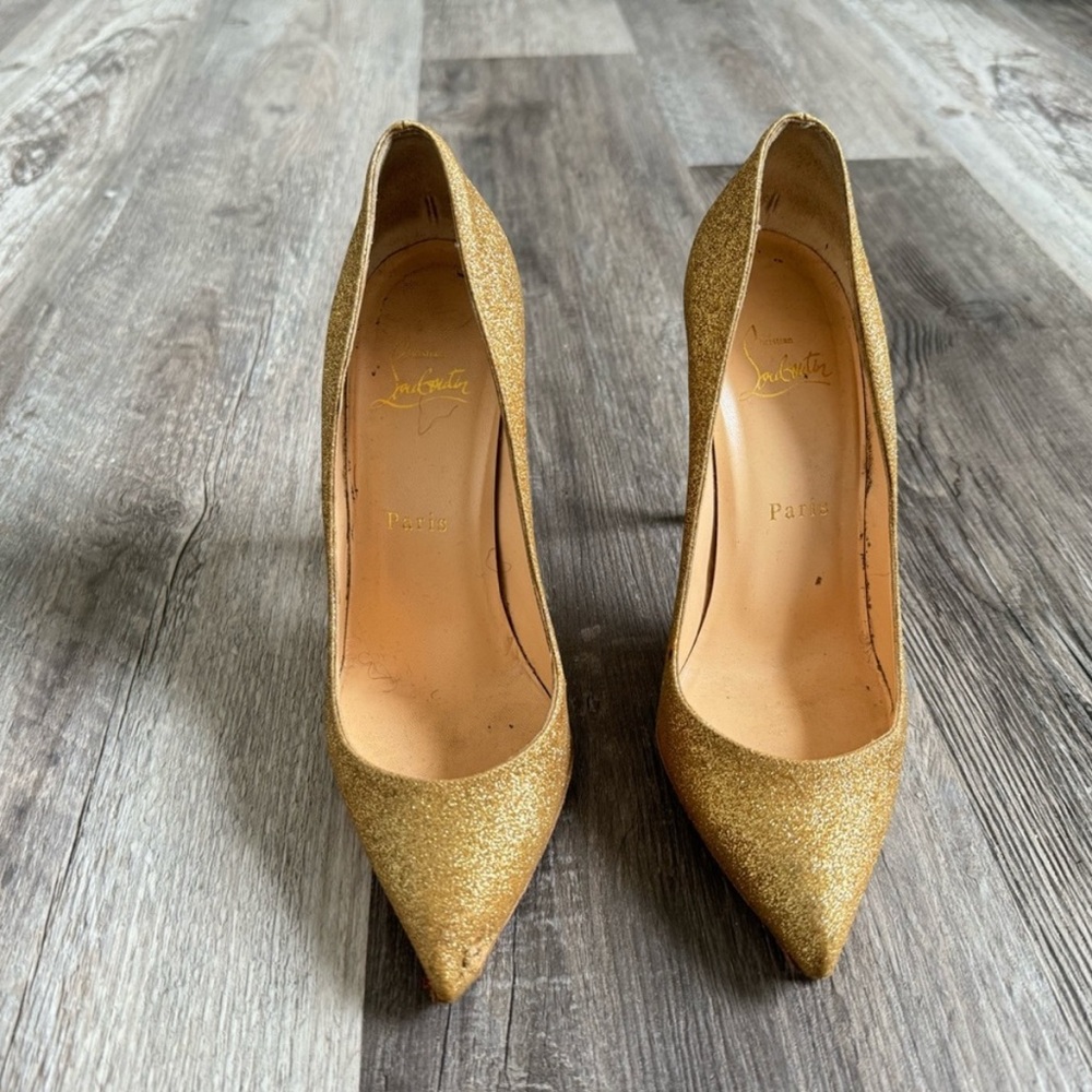 Christian Louboutin Gold Stiletto Heels